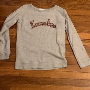 Long sleeve gray crew neck sweater